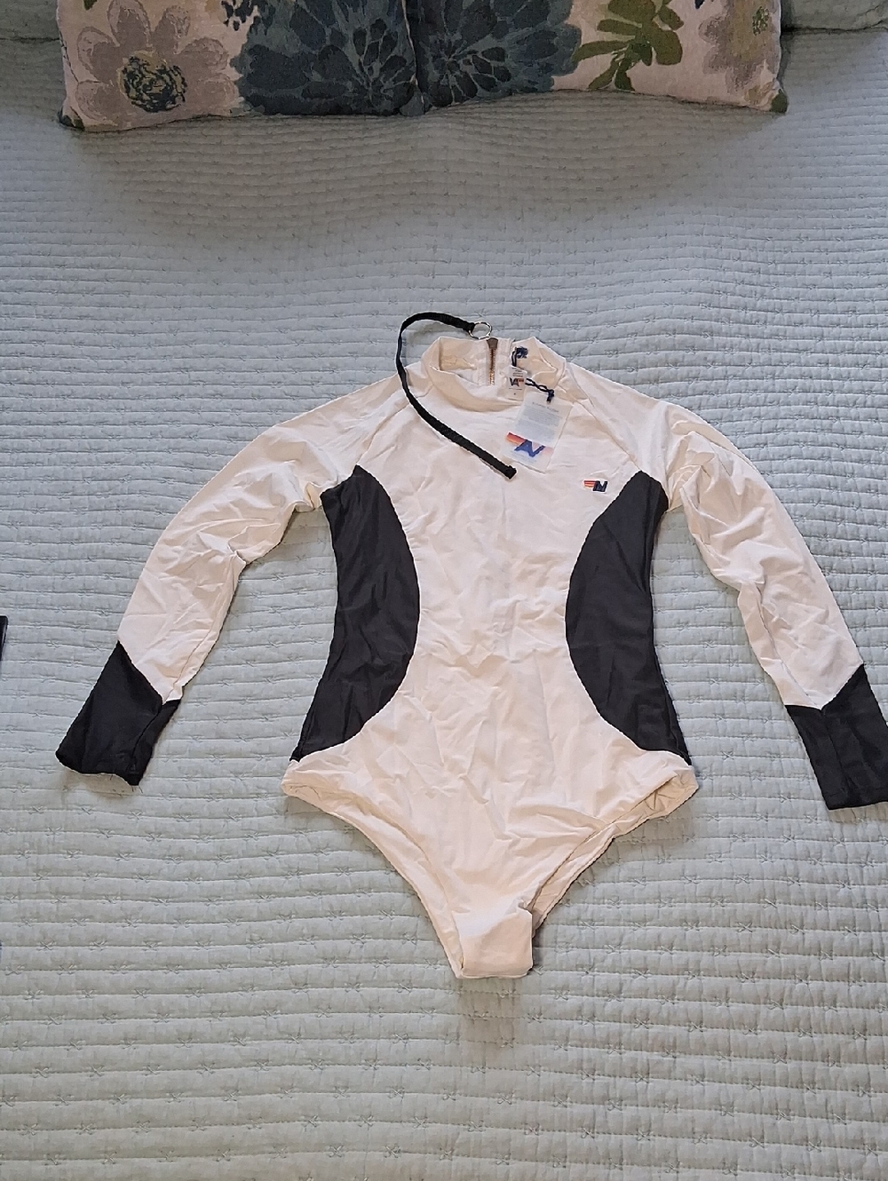 Aviator Nation Cream And Black Surf Suit - Picture 2 of 12